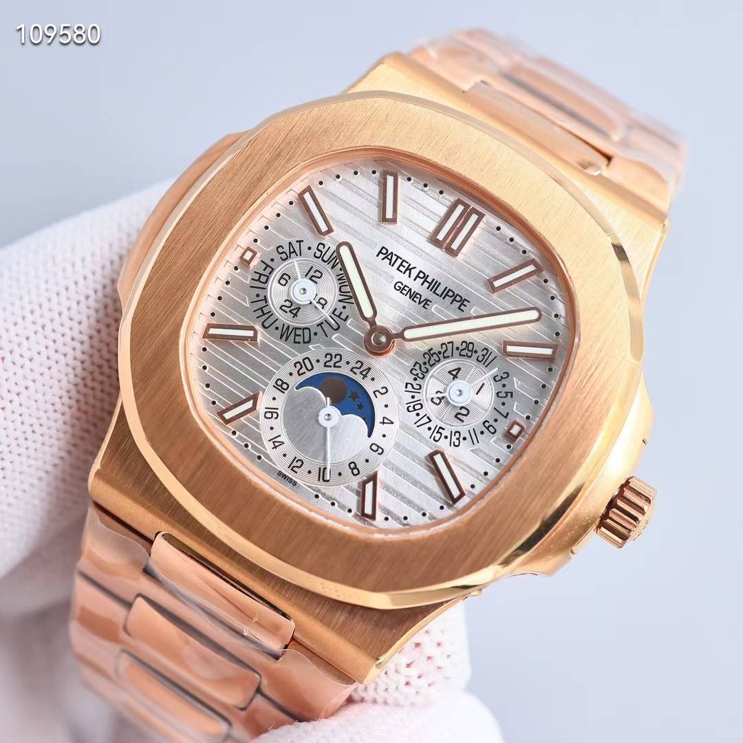 파텍필립 노틸러스 퍼페츄얼 캘린더 18k 도금 자개 컬러 시계 워치